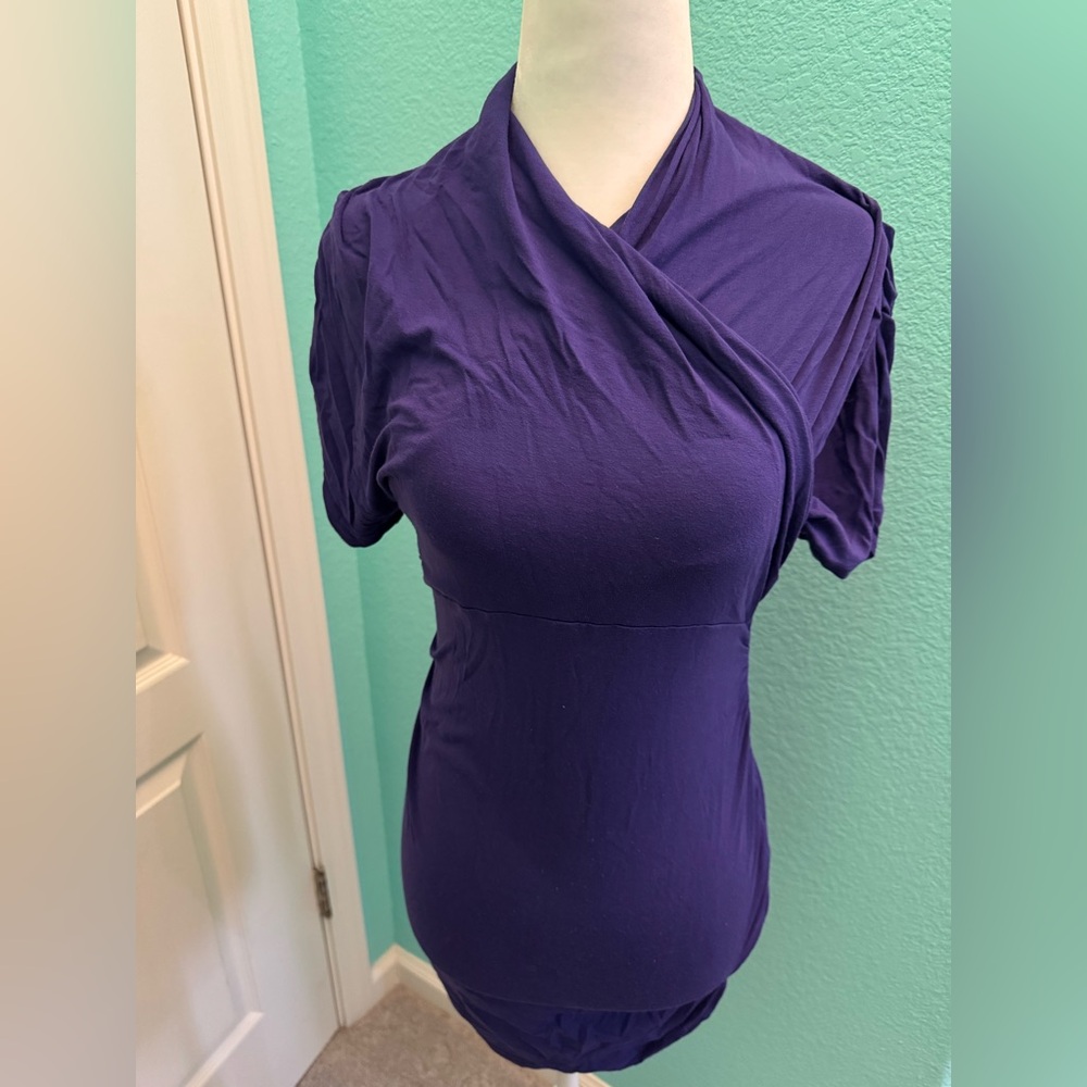 Isabella Oliver Short Sleeve Maternity Top, Purple, 0